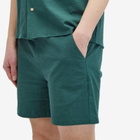 Percival Men's Far Seersucker Pleated Shorts in Forest