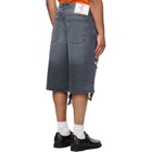 COÛT DE LA LIBERTÉ Black Zander Rigid Denim Baggy Shorts