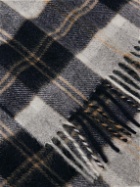 Purdey - Fringed Checked Cashmere Scarf