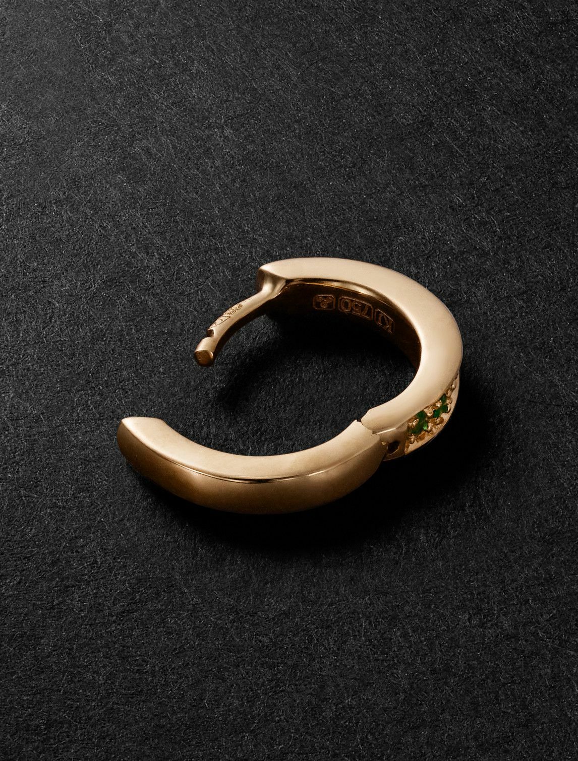 KOLOURS JEWELRY - Fortis Small Gold Emerald Single Hoop Earring