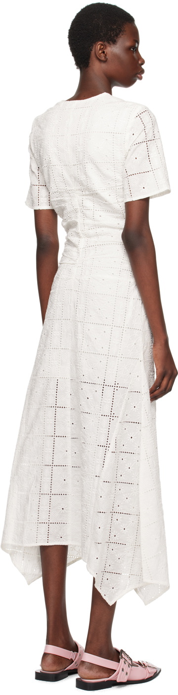 GANNI White Broderie Anglaise Maxi Dress
