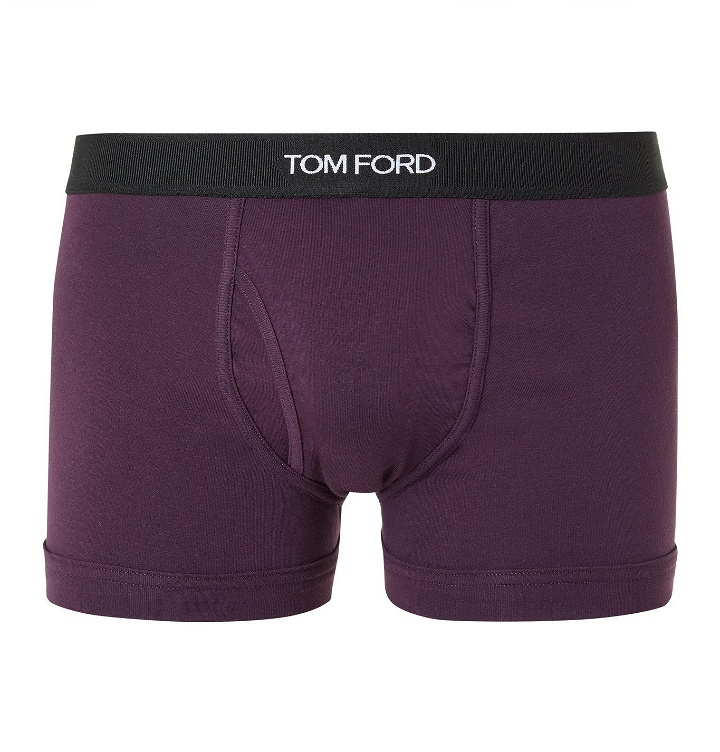Photo: TOM FORD - Stretch-Cotton Jersey Boxer Briefs - Purple