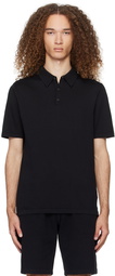 Sunspel Black Three-Button Polo