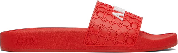 Photo: AMIRI Red MA Quad Pool Slides
