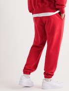 7 DAYS ACTIVE - Monday Logo-Print Organic Cotton-Jersey Sweatpants - Red