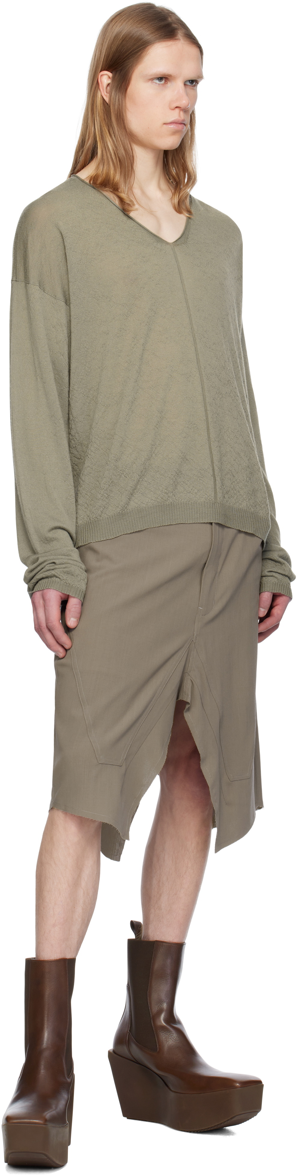 Rick Owens Women's Long Skirt Grey