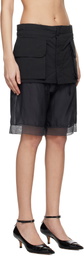 Maison Margiela Black & Gray Skirt-Overlay Shorts