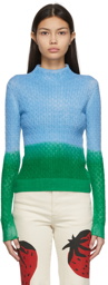 JW Anderson Blue & Green Cable Gradient Sweater
