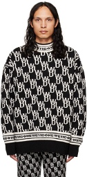 We11done Black Jacquard Sweater
