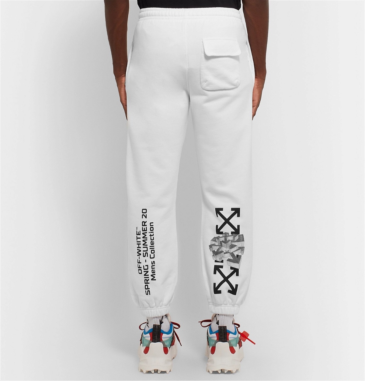 Off-White - Logo-Print Loopback Cotton-Jersey Sweatpants - White