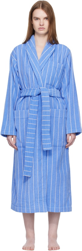 Photo: Tekla Blue & White Terry Classic Bathrobe
