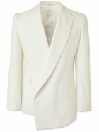 Alexander McQueen - Slim-Fit Double-Breasted Asymmetric Wool Blazer - Neutrals