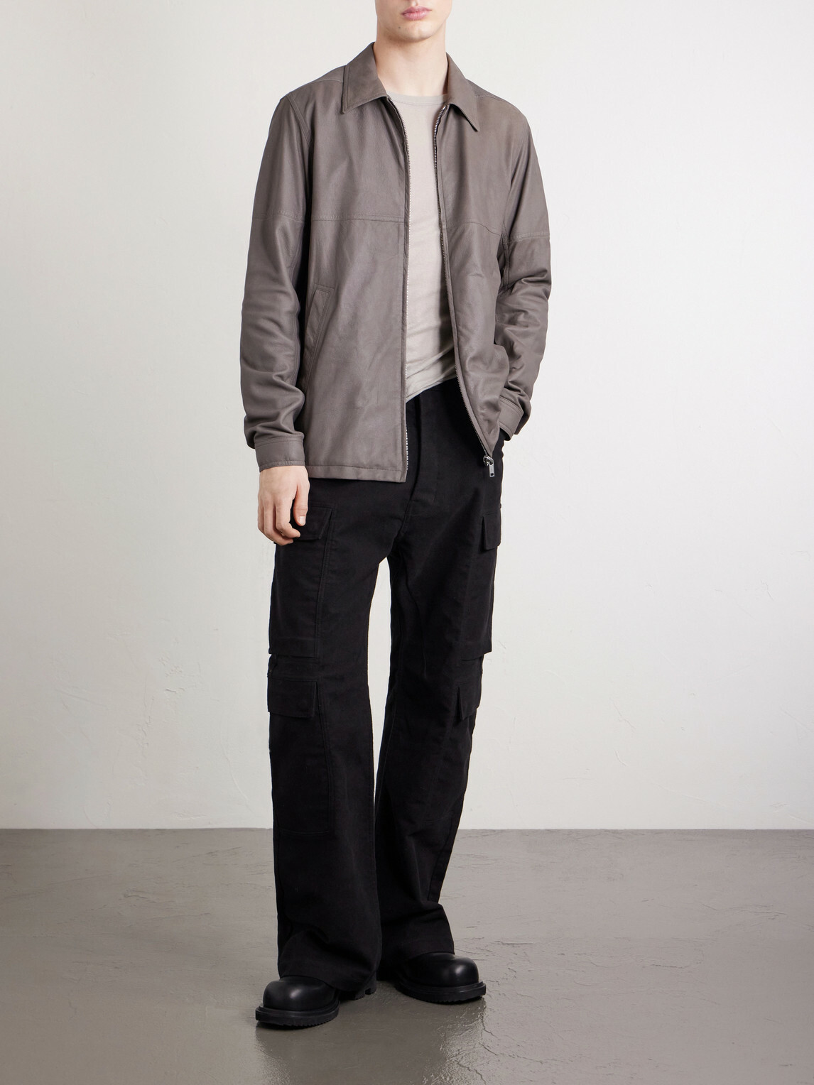 Rick Owens - Brad Leather Jacket - Gray Rick Owens