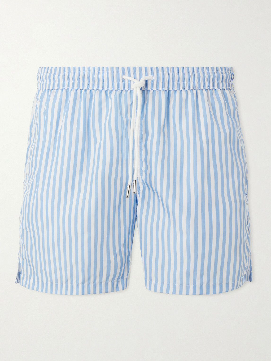 Thom Sweeney - Straight-Leg Mid-Length Striped Swim Shorts - Blue