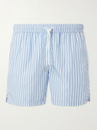 Thom Sweeney - Straight-Leg Mid-Length Striped Swim Shorts - Blue