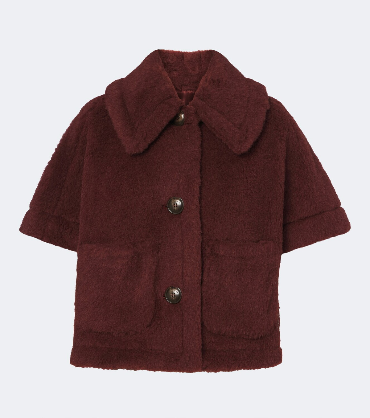 Max Mara Alpaca, wool, and silk teddy cape
