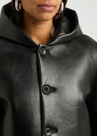 JW Anderson Hooded Padded Leather Jacket Black