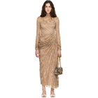 Valentino Beige Feather Lace Maxi Dress