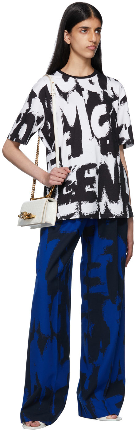 Alexander McQueen White Mini Jewelled Satchel