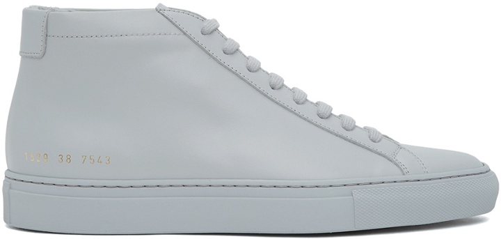 Photo: Common Projects Grey Achilles Mid Sneakers