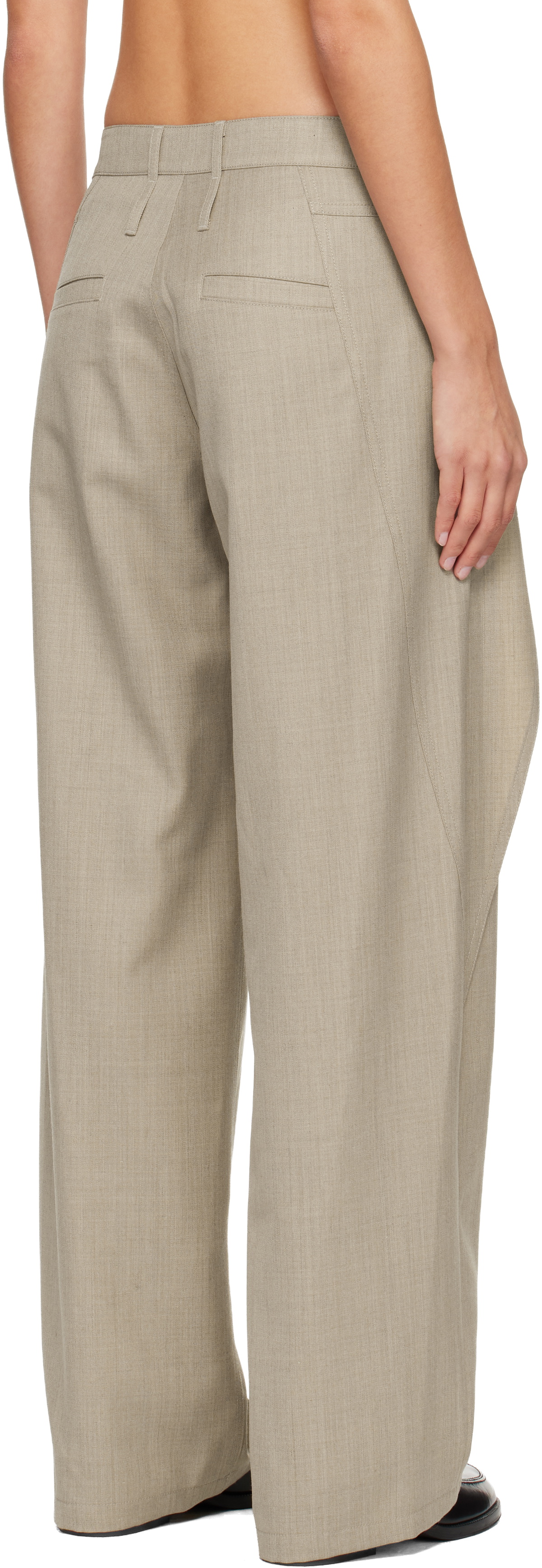 Andersson Bell Beige Wool Wrap Trousers