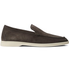 Loro Piana - Summer Walk Suede Loafers - Gray