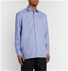 Maison Margiela - Pinstriped Cotton-Poplin Shirt - Blue