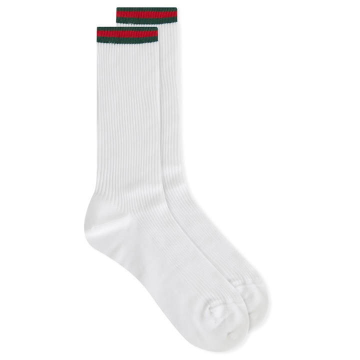 Photo: Gucci Men's Web Trim Socks in White