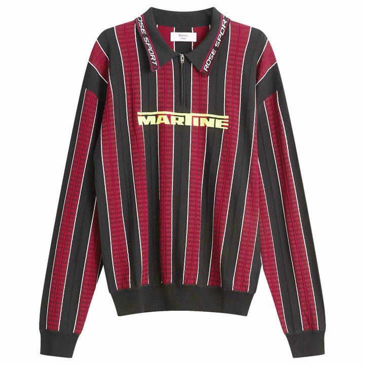 Photo: Martine Rose Women's Logo Polo in Red/Black