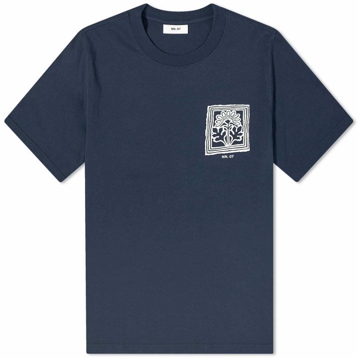 Photo: NN07 Men's Adam Print T-Shirt in Navy Blue