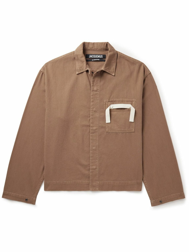 Photo: Jacquemus - Webbing-Trimmed Organic Cotton Shirt - Brown