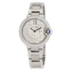 Cartier Ballon Bleu 33mm Automatic Diamond Silver Dial Ladies Watch W4BB0035