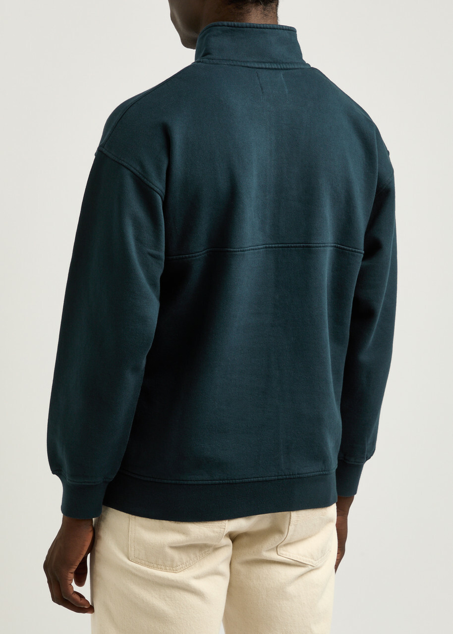 Colorful Standard Half-zip Cotton Sweatshirt Navy