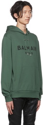 Balmain Green Logo Hoodie