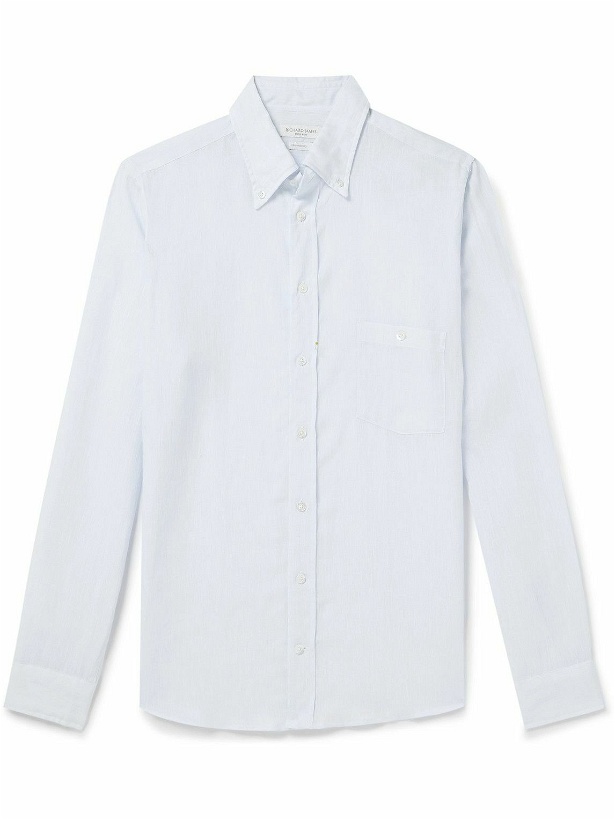 Photo: Richard James - Button-Down Collar Linen Shirt - White