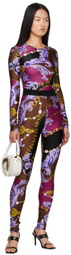 Versace Jeans Couture Purple Chain Couture Leggings