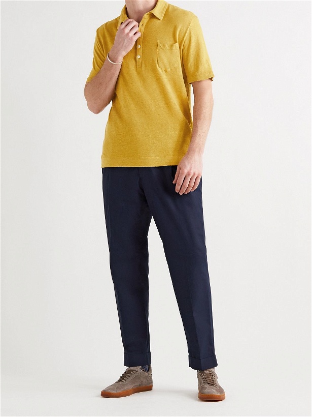 Photo: Massimo Alba - Filicudi Slim-Fit Linen-Jersey Polo Shirt - Yellow