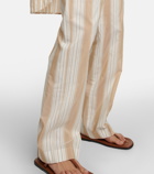 Toteme - Striped straight cotton and silk pants