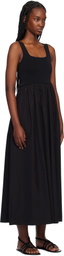 Matteau Black Knit & Cotton Midi Dress