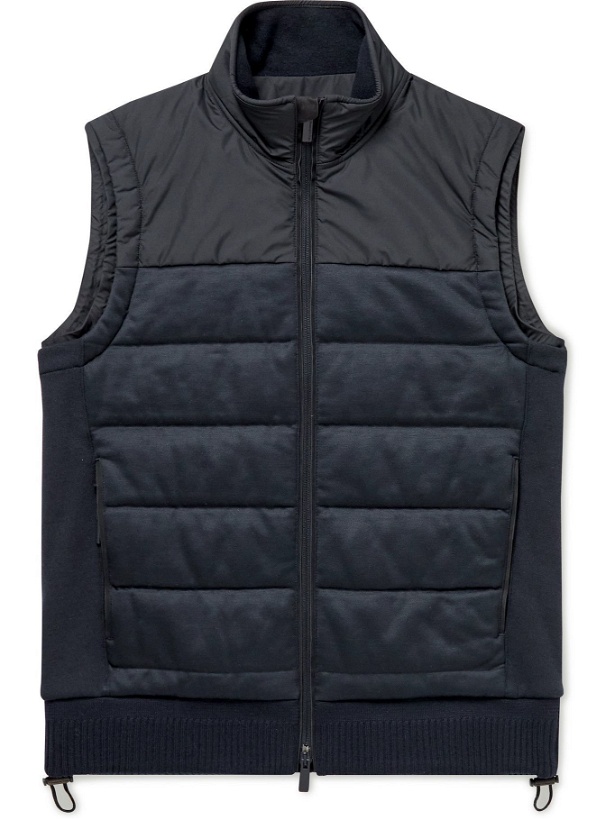 Photo: Ermenegildo Zegna - Slim-Fit Shell-Trimmed Quilted Padded Wool and Shell Gilet - Blue