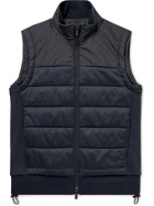 Ermenegildo Zegna - Slim-Fit Shell-Trimmed Quilted Padded Wool and Shell Gilet - Blue