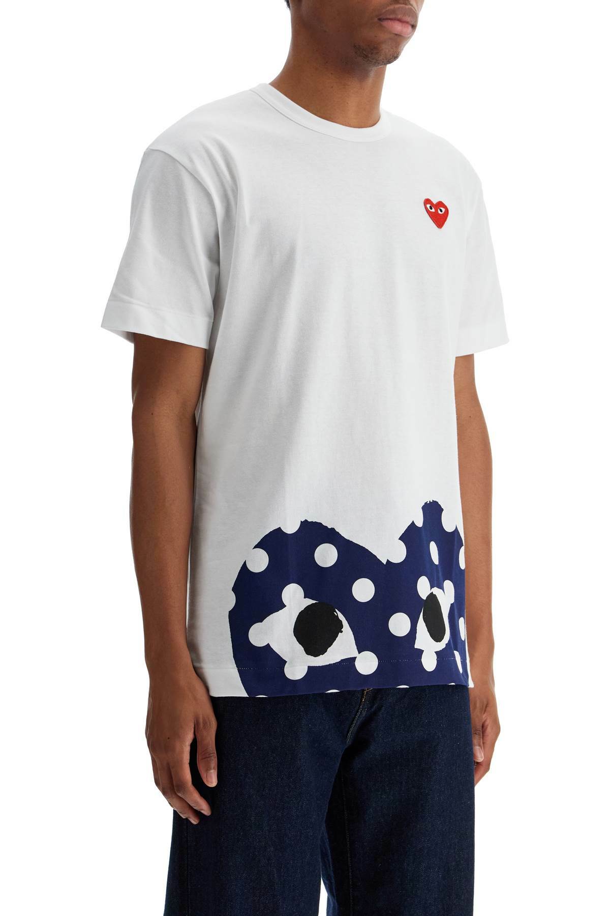 COMME DES GARCONS PLAY t-shirt in cotone bianco con cuore rosso unisex White