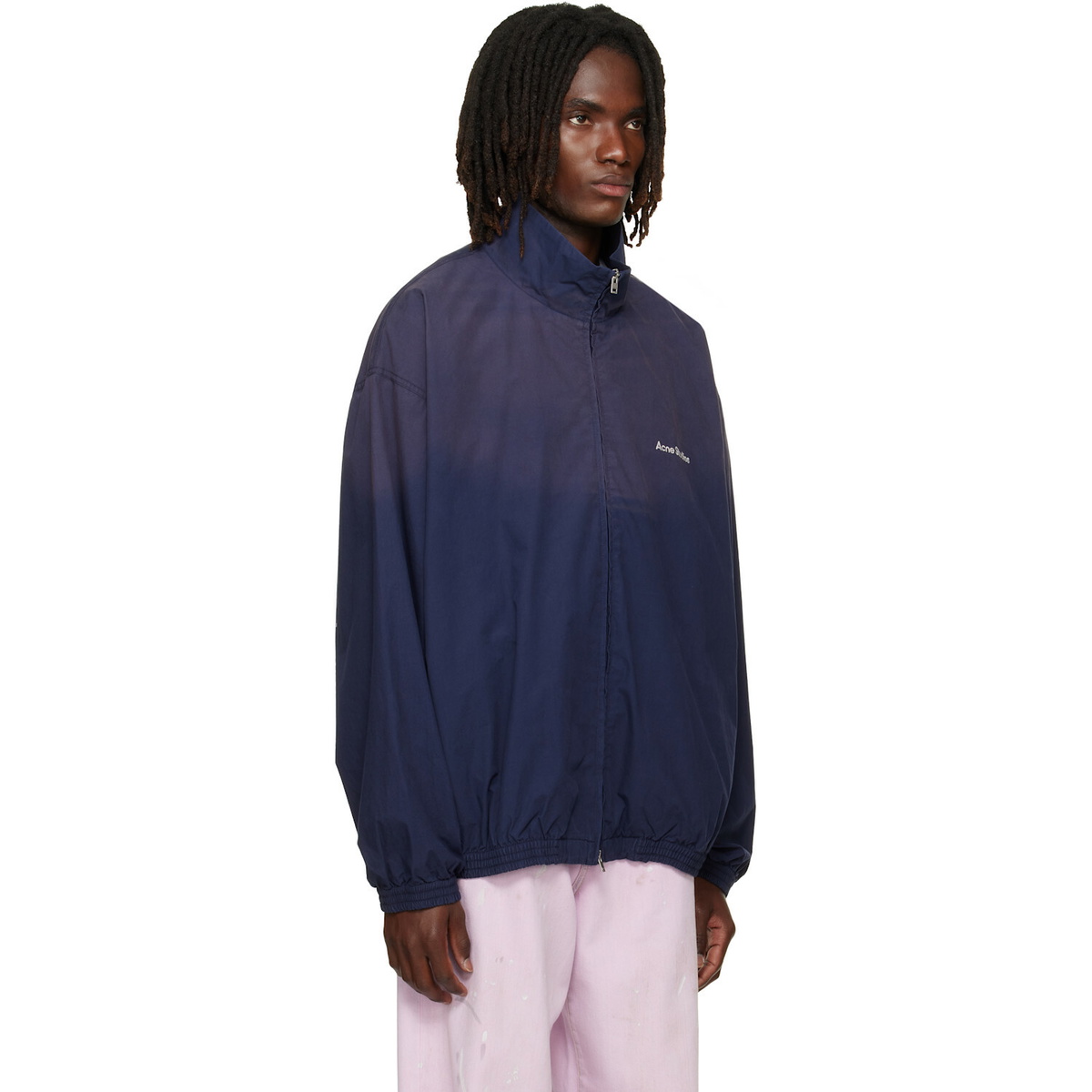 Acne Studios Navy Washed Logo Jacket