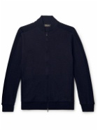 Loro Piana - Whitney Cotton, Silk and Cashmere-Blend Zip-Up Sweatshirt - Blue