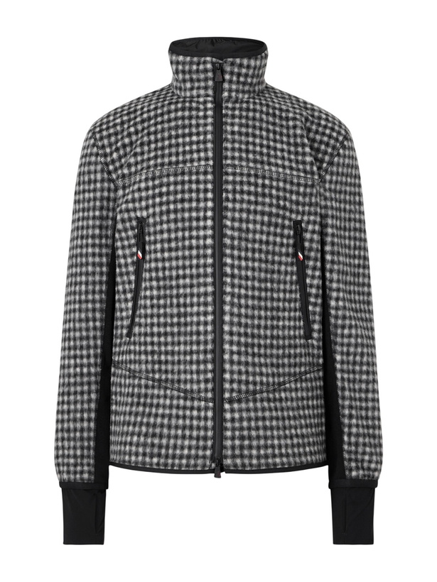 Photo: Moncler Grenoble - Checked Shell-Trimmed Fleece Mid-Layer - Gray