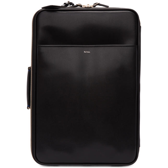 Photo: Paul Smith Black Leather Carry-On Trolley Suitcase