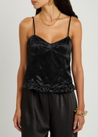Meryll Rogge Ruffle hem Satin top Black