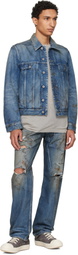 Rick Owens DRKSHDW Blue Temple Trucker Denim Jacket