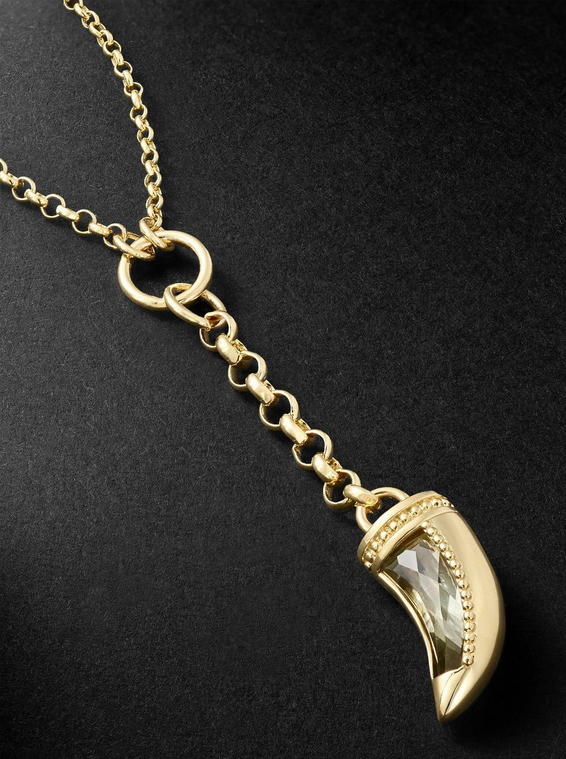 Foundrae - La Loba Claw Small 18-Karat Gold Prasiolite Pendant Necklace