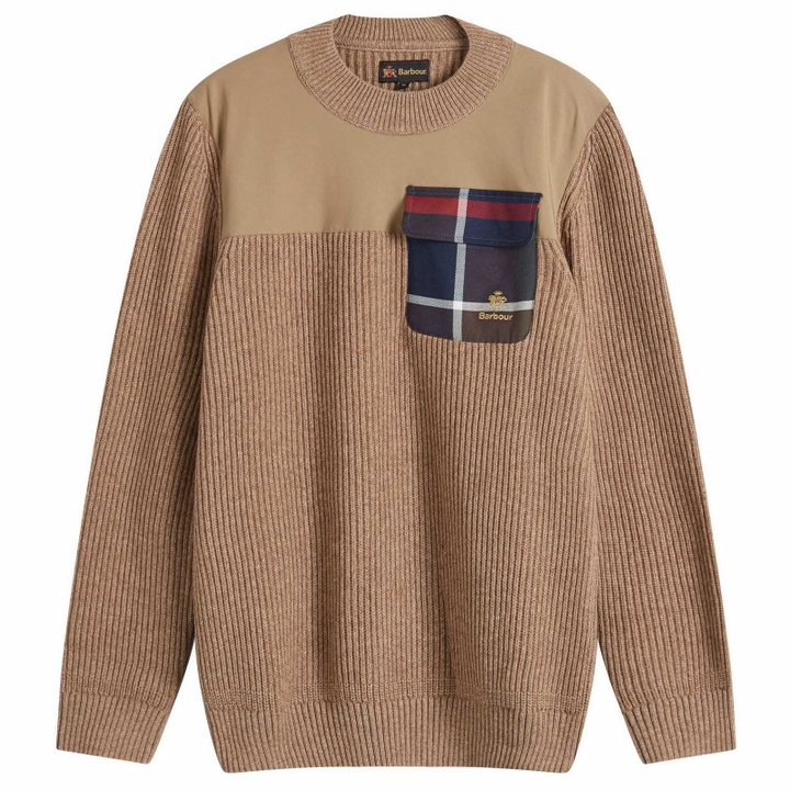 Photo: Barbour Men's x Baracuta Miller Crew Knit Jumper in Tan